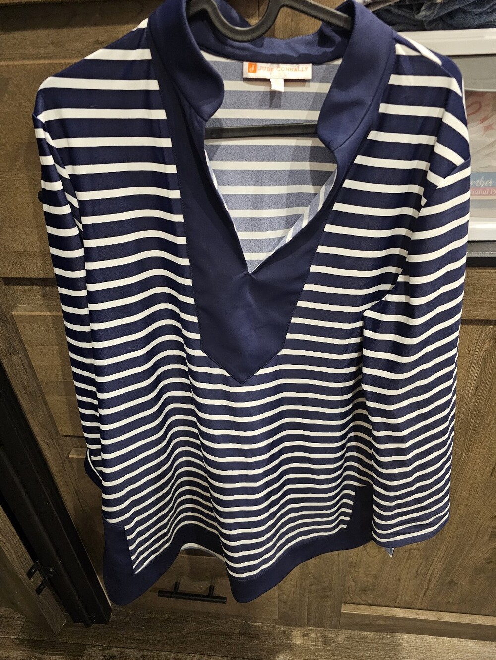 Jude Connally Navy & White Striped V-Neck Tunic